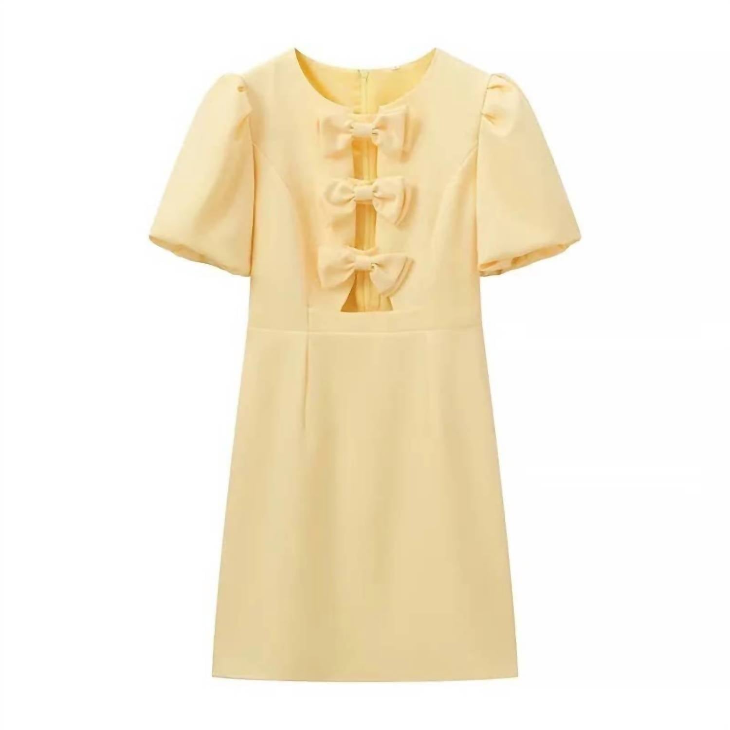 Sanyao Fashion - Chic Bow Accent Cut Out Mini Dress
