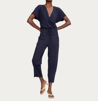 Michael Stars - Short Sleeve Surplice Jersey Jumpsuit