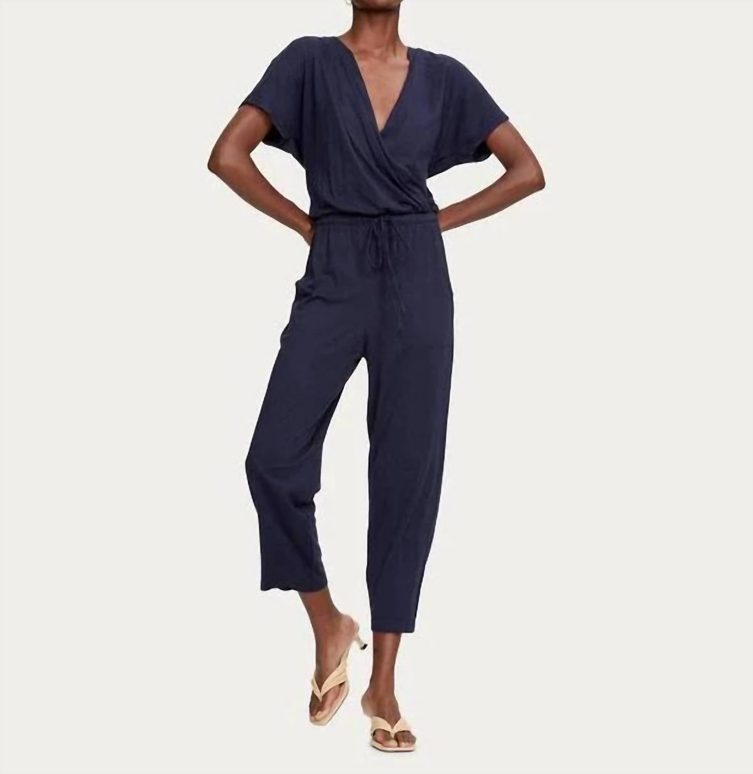 Michael Stars - Short Sleeve Surplice Jersey Jumpsuit