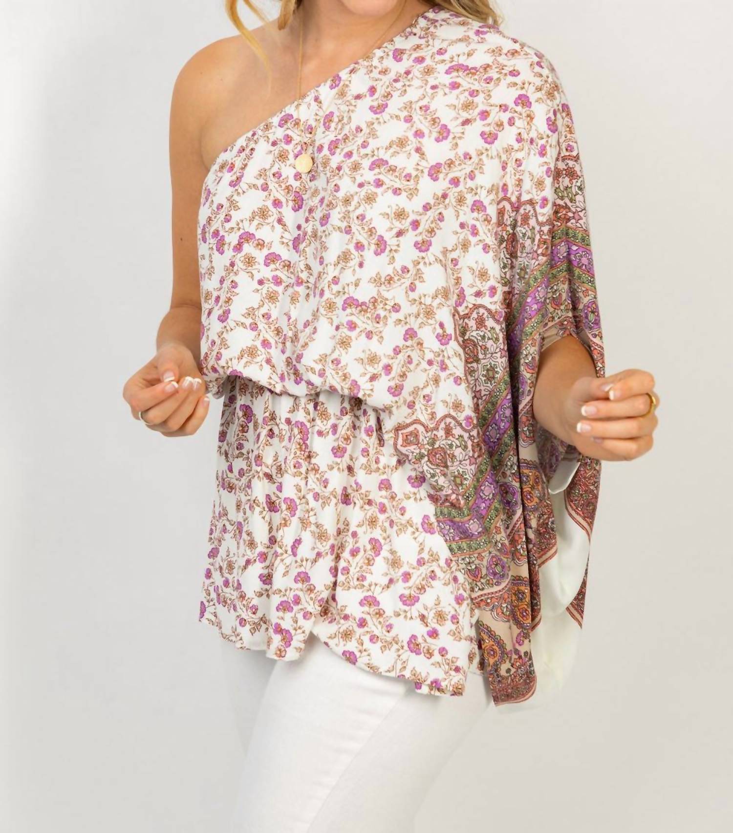 White Birch - Off Shoulder Floral Print Top