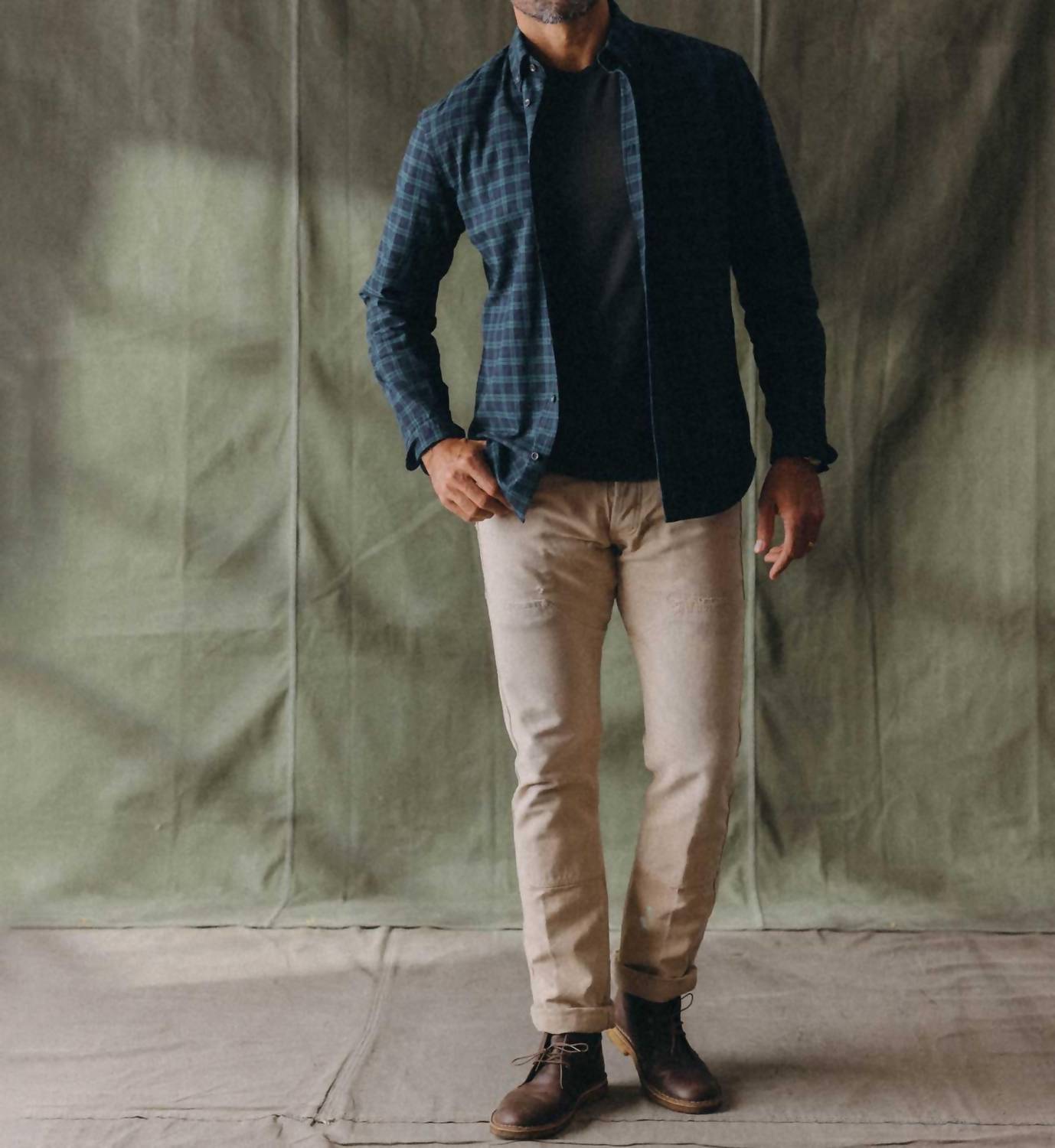 Taylor Stitch The Jack Button Down Shirt in blackwatch plaid - men's long sleeve top