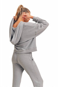 Mono B - Wash Long-sleeve V-neck Hoodie