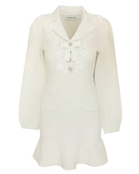 Self-Portrait - Soft Knit Bow Mini Dress