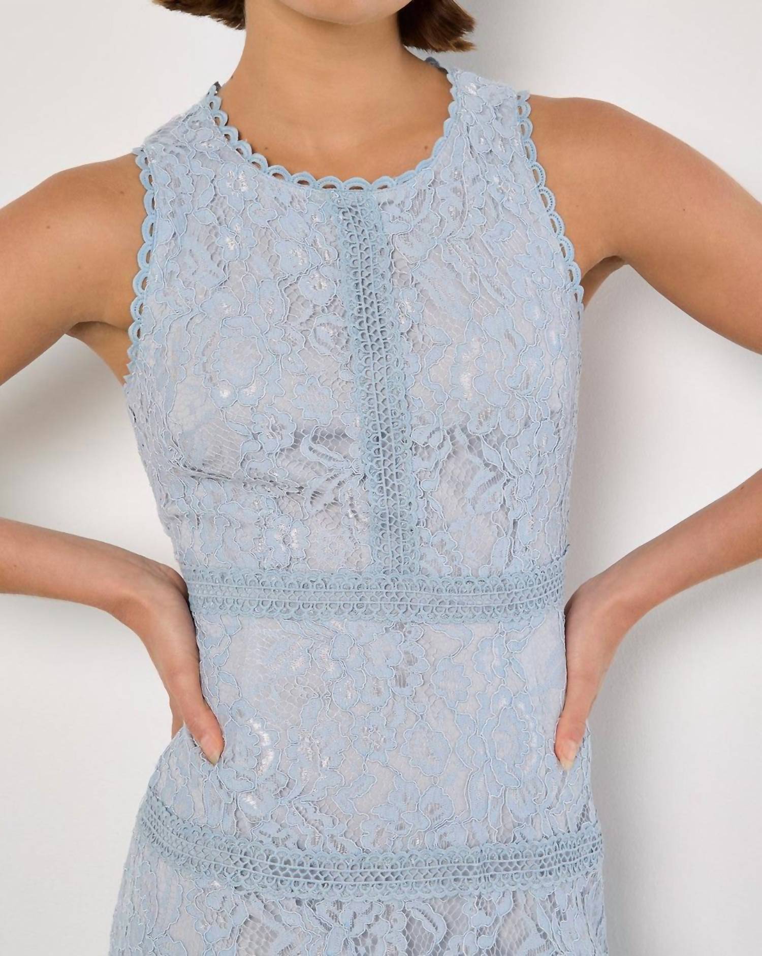 Apricot - High Neck Lace Dress