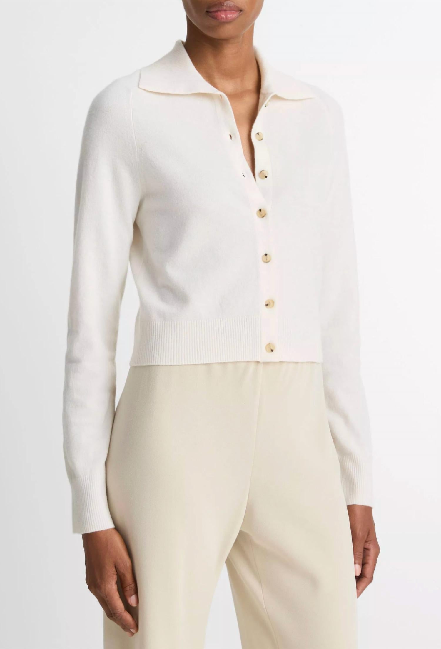 Vince - Button Up Polo Cardigan