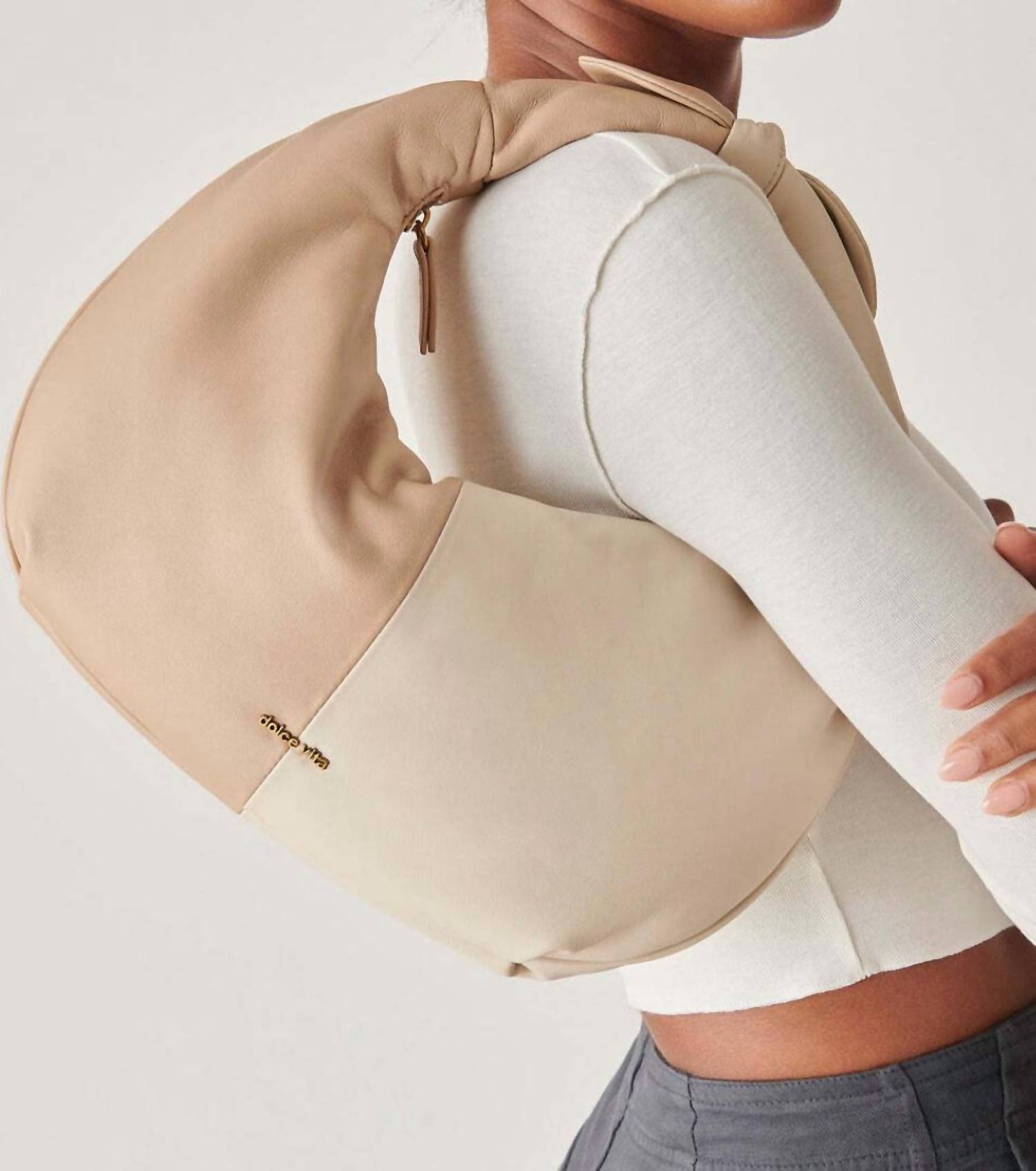Dolce Vita Women's Patti Soft Nappa Hobo Handbag in dune ivory - women's item - view 6