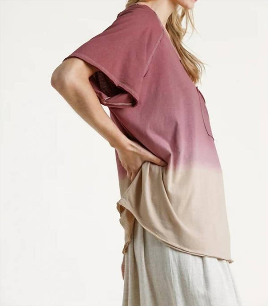 Umgee - Dip Dye Raw Edged Top