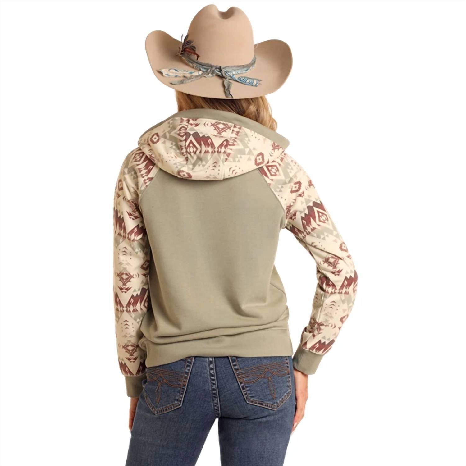 Rock & Roll Denim - Contrasting Sleeve Hoodie