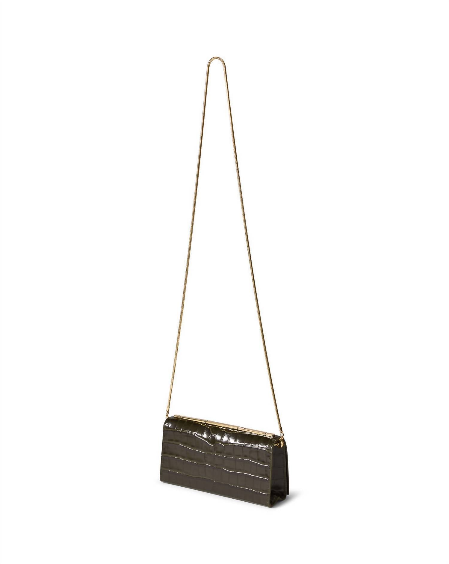 Veronica Beard - Barre Croc-embossed Leather Clutch Handbag
