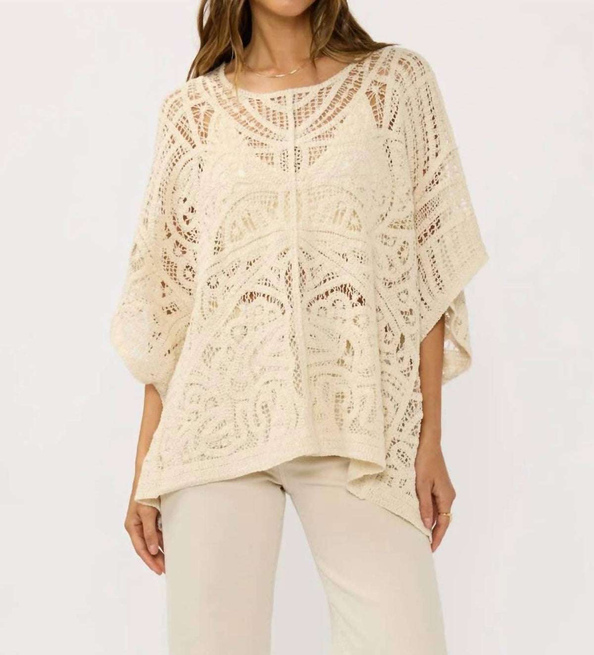 Lovestitch - Women's Beachy Vibes Crochet Top Cover Up