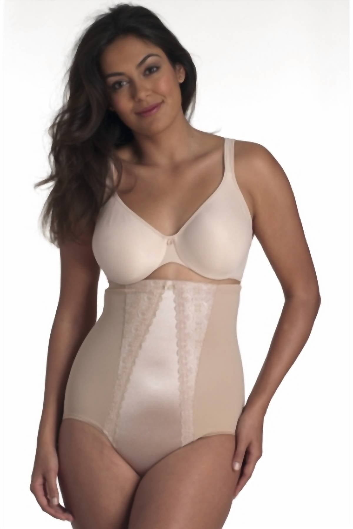 Miraclesuit Lovely In Lace Hi-waist Brief in lace hi waist brief in nude - women's intimate - alternate view