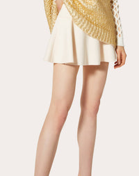 Valentino - Wool Silk Blend Crepe Skort