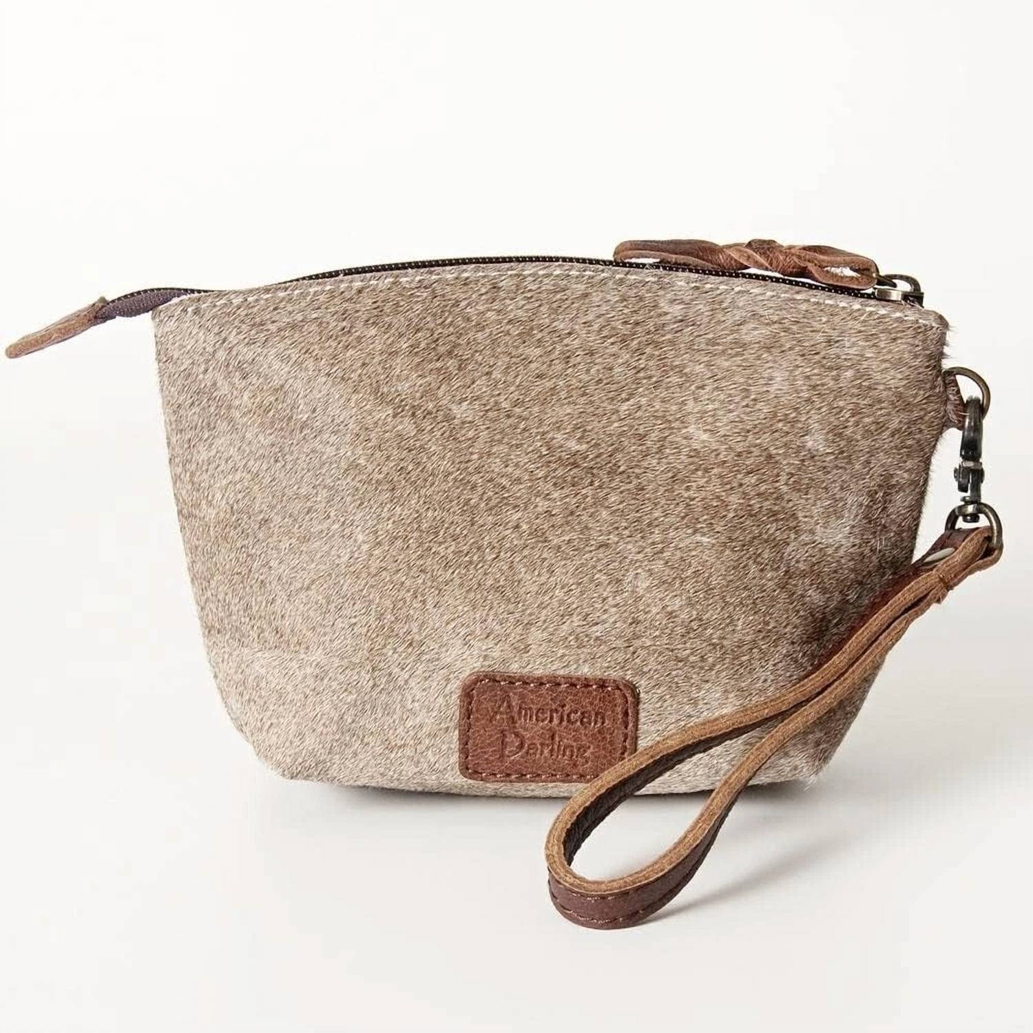 American Darling - Women's Hair On Leather Travel Make Up Pouch