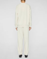 SPRWMN Tiny Logo Sweatshirt in vintage white - women's long sleeve top - detail view