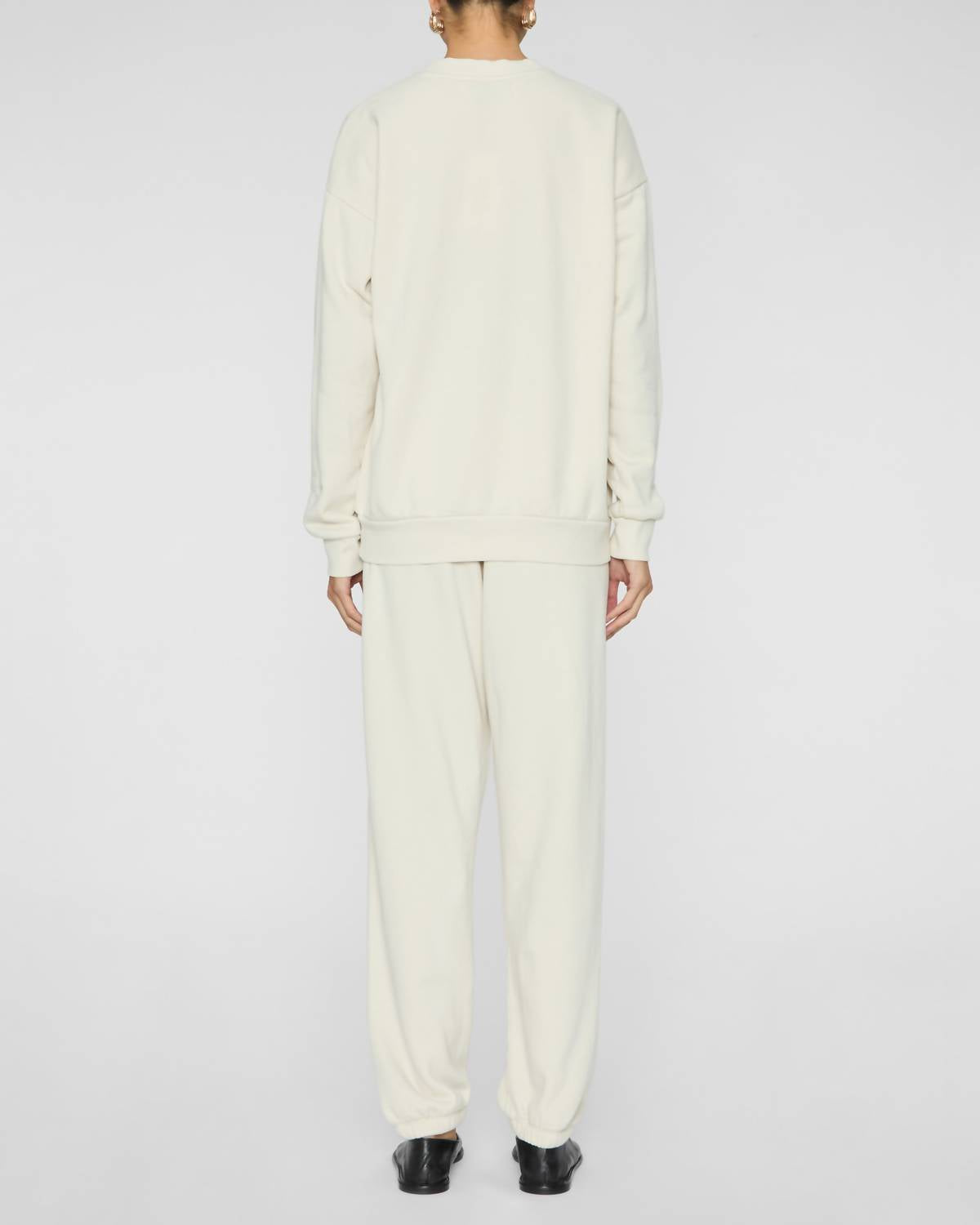 SPRWMN Tiny Logo Sweatshirt in vintage white - women's long sleeve top - detail view