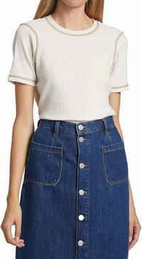 Frame - Contrast Rib Stitch Short Sleeve Tee