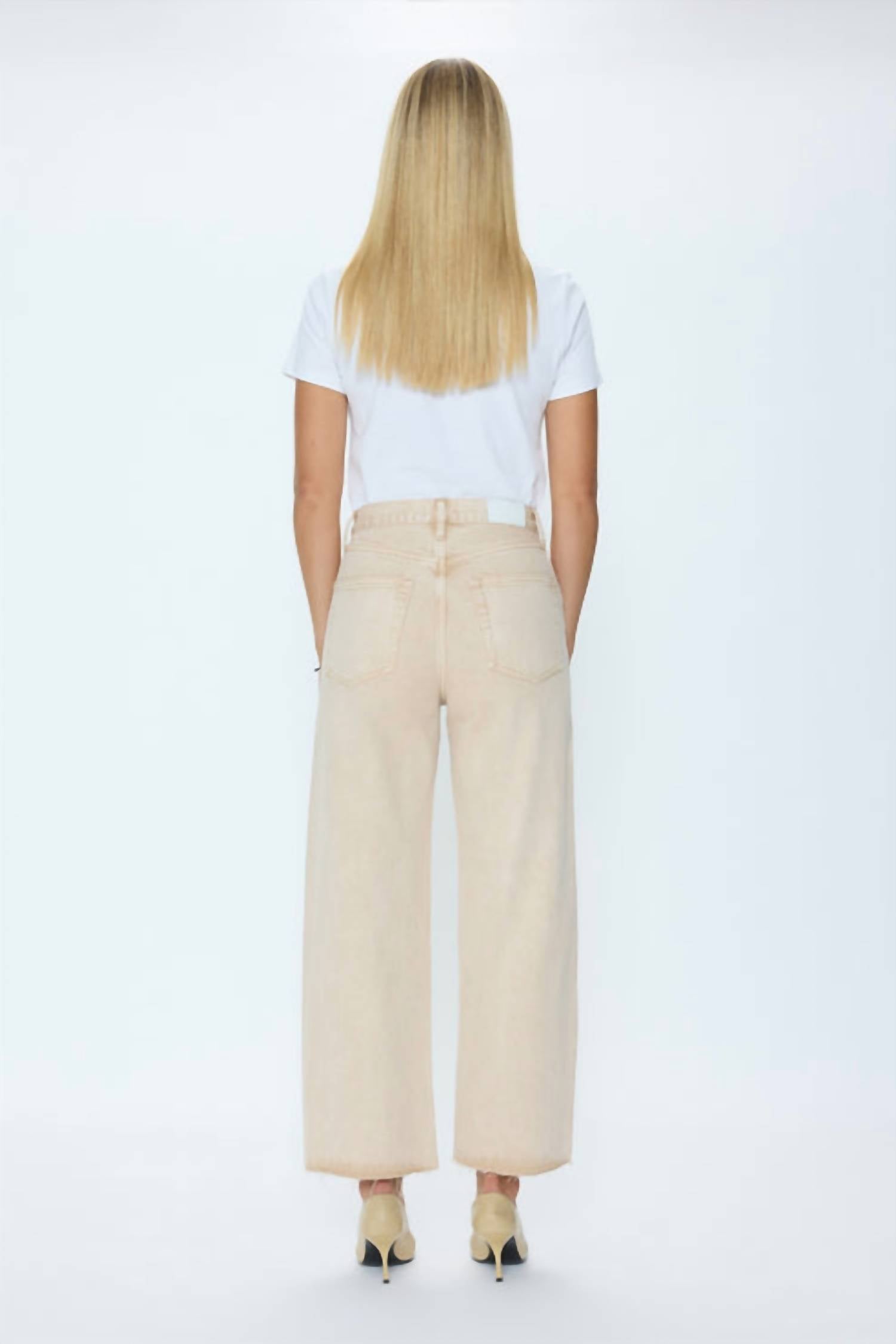 Pistola - Tate Crop High Rise Bowed Wide Leg Jean