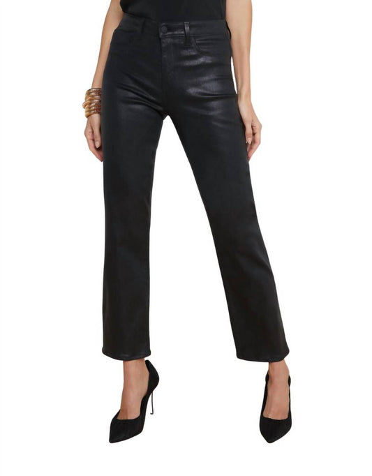 L'Agence - Ginny Coated Denim Straight Leg Jeans