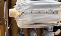 Kut From The Kloth - Novah Ruffle Long Sleeve Light Wash Blouse