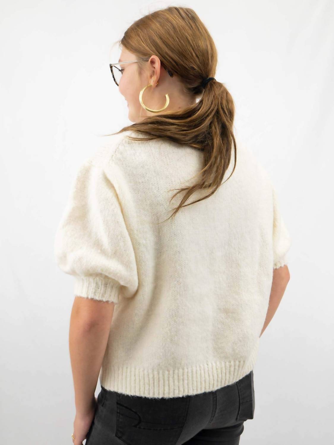 Bibi - Metallic Letter Bride Sweater