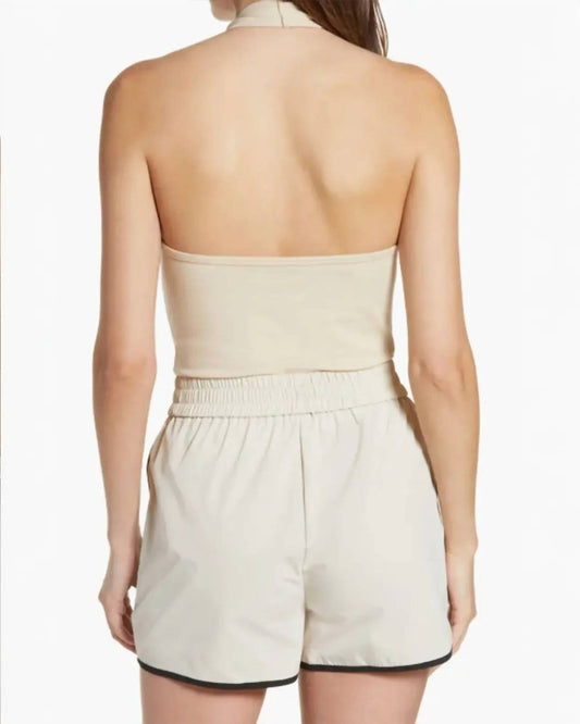 Amylynn - Crisscross Halter Neck Knit Top