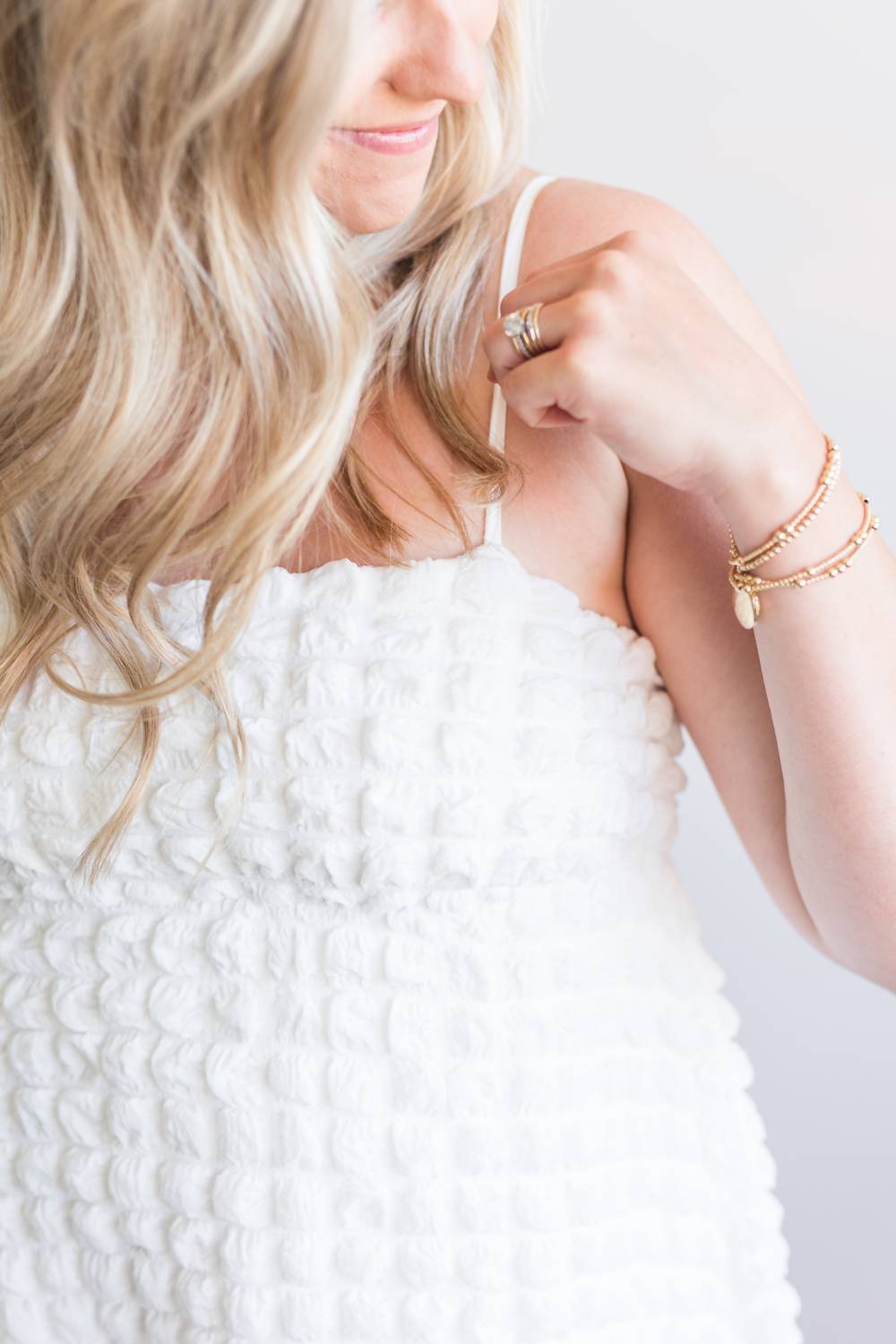 Meet Me In Santorini - Gwen Mini Dress With Unique Bubble Detailing & Spaghetti Straps