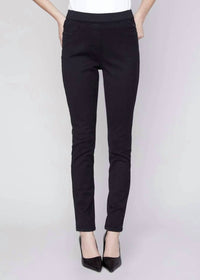 CHARLIE B Twill Pull On Jean in black - women's jeans