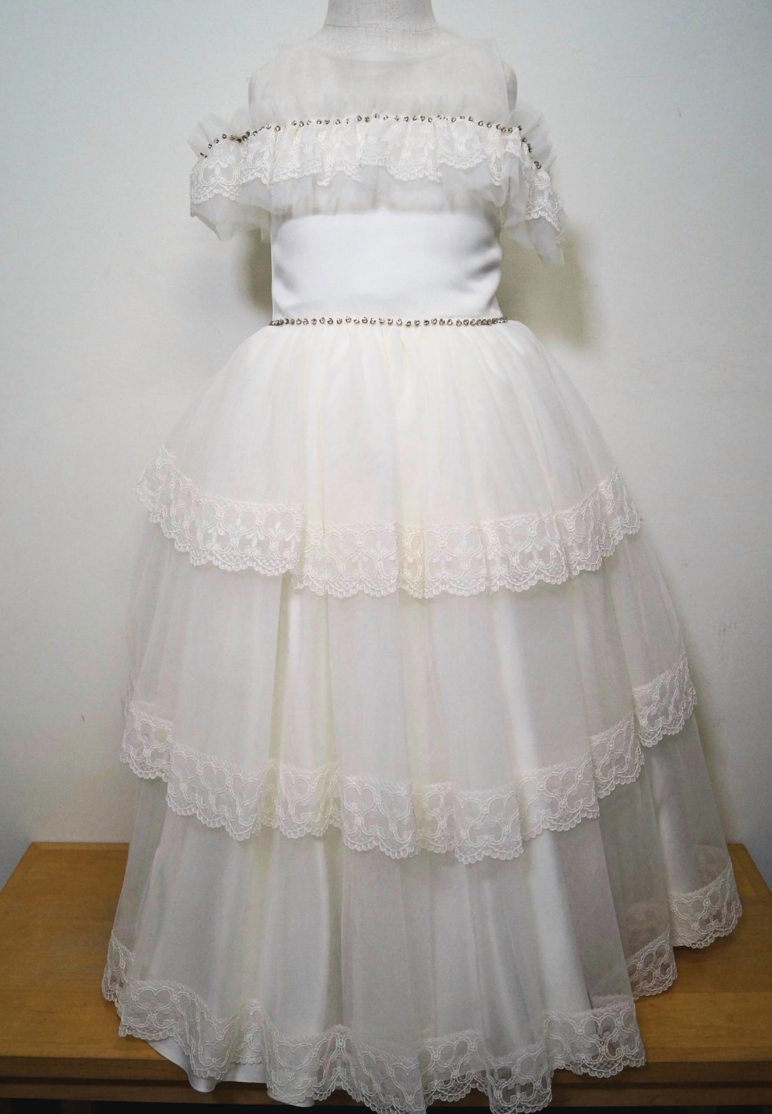 Eda Baby - Girl's Taliya 3 Tier Dress With Lace