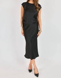 Sadie & Sage CEREMONY RUCHED TANK in black - men's tank top