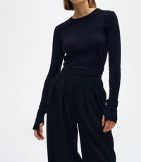 Enza Costa - Women's Easy Cuffed Crew Top