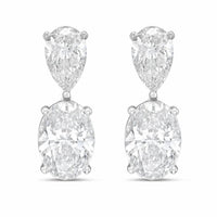 Diana M Jewels - Women's Pear Lab-Grown Diamond Stud Earrings (20.00 Ct TCW) - Signature