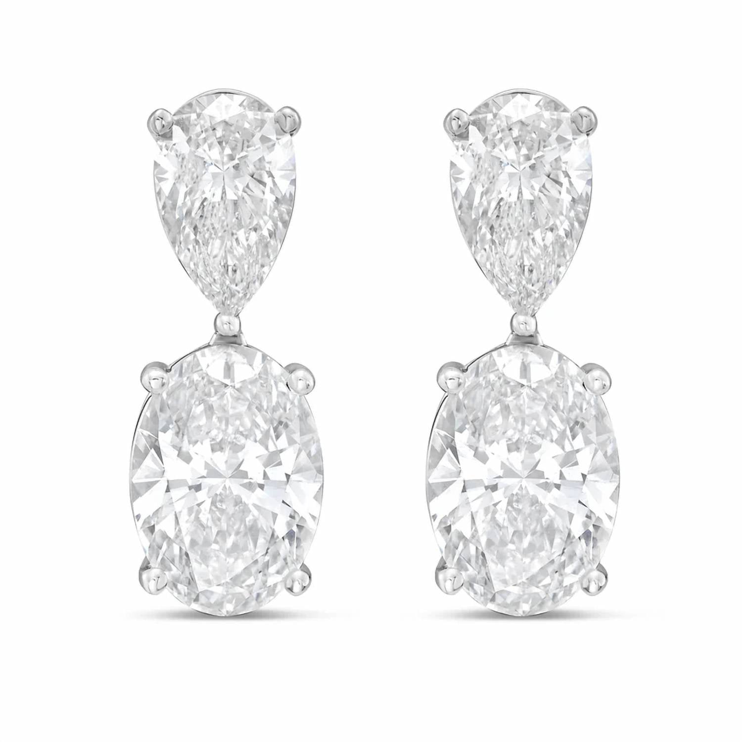 Diana M Jewels - Women's Pear Lab-Grown Diamond Stud Earrings (20.00 Ct TCW) - Signature