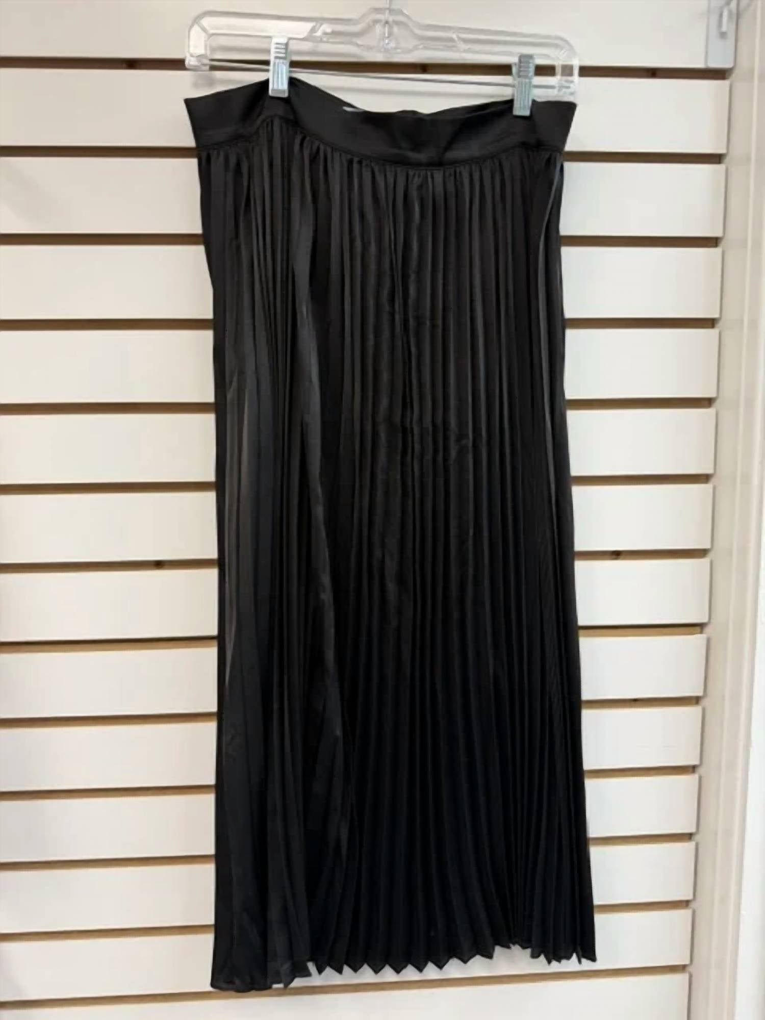 The Burgess Collection - Sarah Pleated Satin Midi Skirt