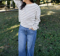 Wishlist - Striped Drop Shoulder Sweater Top