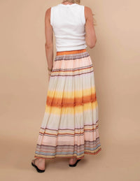 Urban Daizy - Sunset Stripe Tiered Maxi Skirt