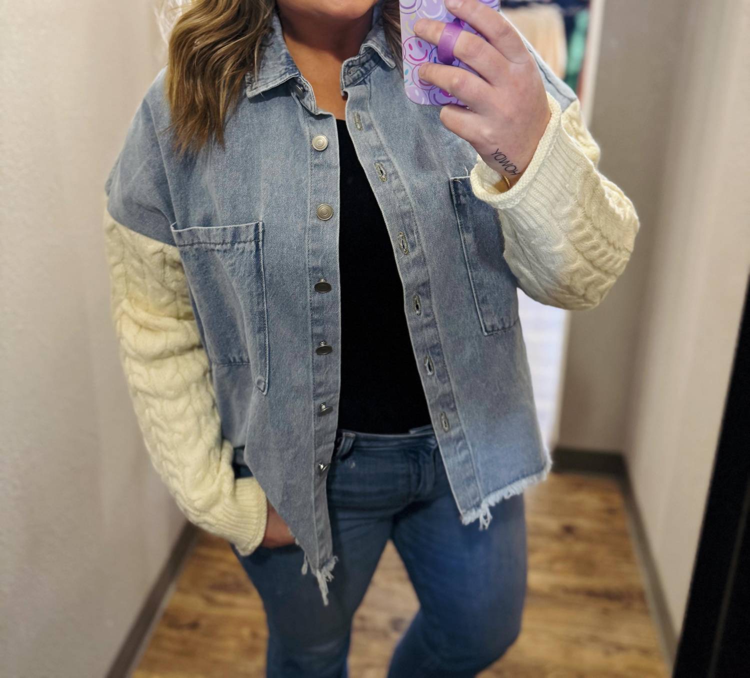 Mikarose - Mixed Media Denim Jacket
