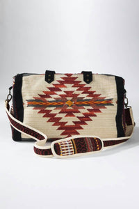 Urbanista - Women's Handwoven Navajo Pattern Duffel Bag With Suede Straps