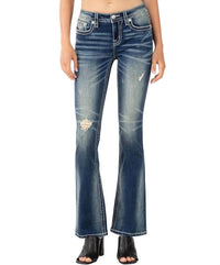 Miss Me - Mid Rise Embellished Boot Cut Jeans