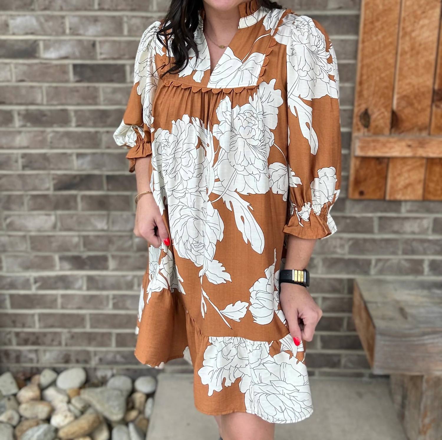 Umgee - Floral Tiered Babydoll Dress