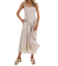 Mustard Seed Showing Off Stripe Maxi Dress in taupe - women's dress - view 6