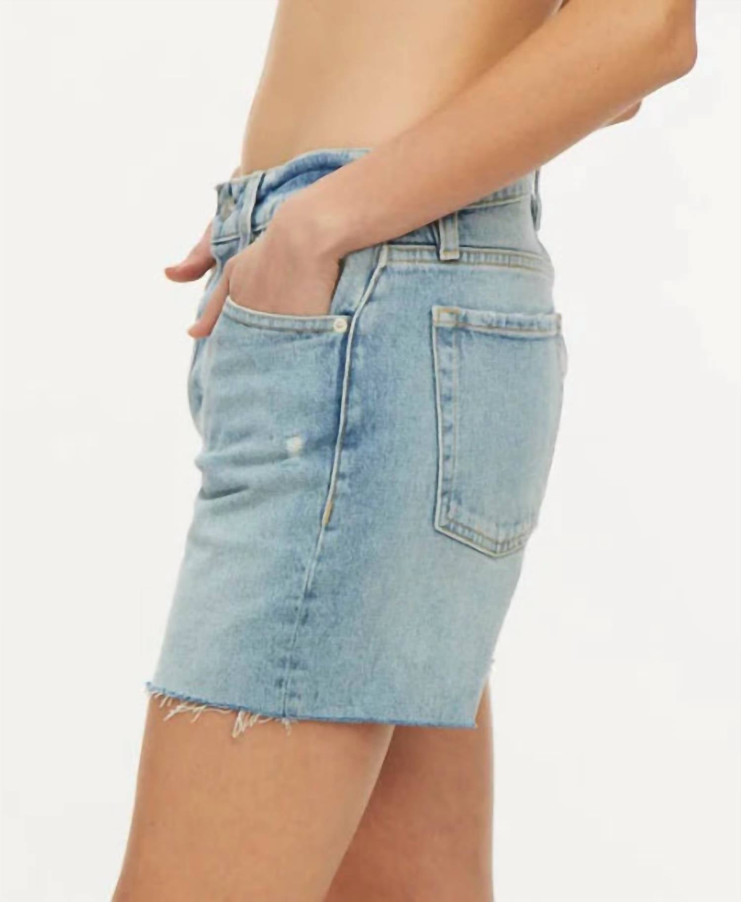 Raw Hem Denim Short
