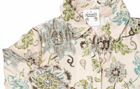 entro Women's Floral Button Up Top in jade - women's blouse - detail view