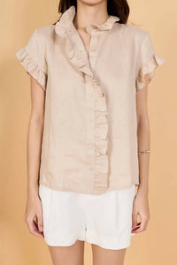 English Factory - Short Sleeve Ruffle Shirt