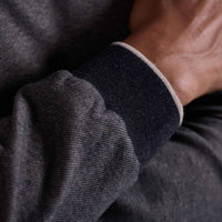 Bugatchi Uomo Diagonal Stripe Melange Quarter Zip Sweater in taupe - men's sweater - view 6