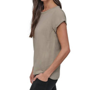 Dkny - V-inset Roll-sleeve T-shirt