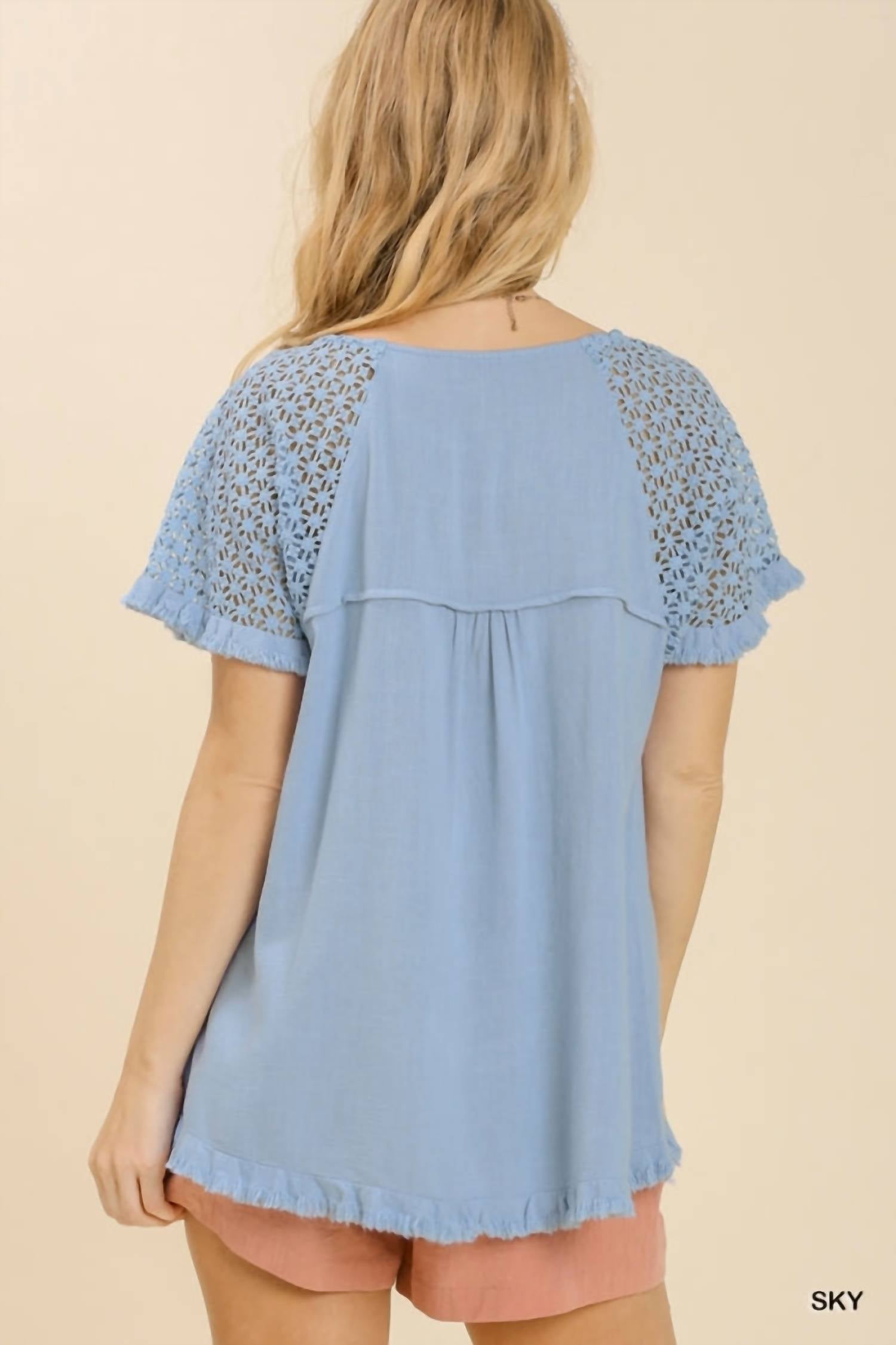 Umgee - Crochet Detail Fringe Top