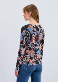 Fdj - Long Sleeve Boat Neck Top