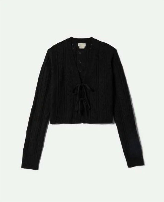 Brixton - Sweater Cropped Pointelle Tie Cardigan