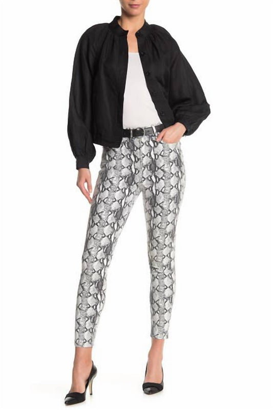 Frame - Ali High Rise Python Snake Print Cigarette Denim Jeans
