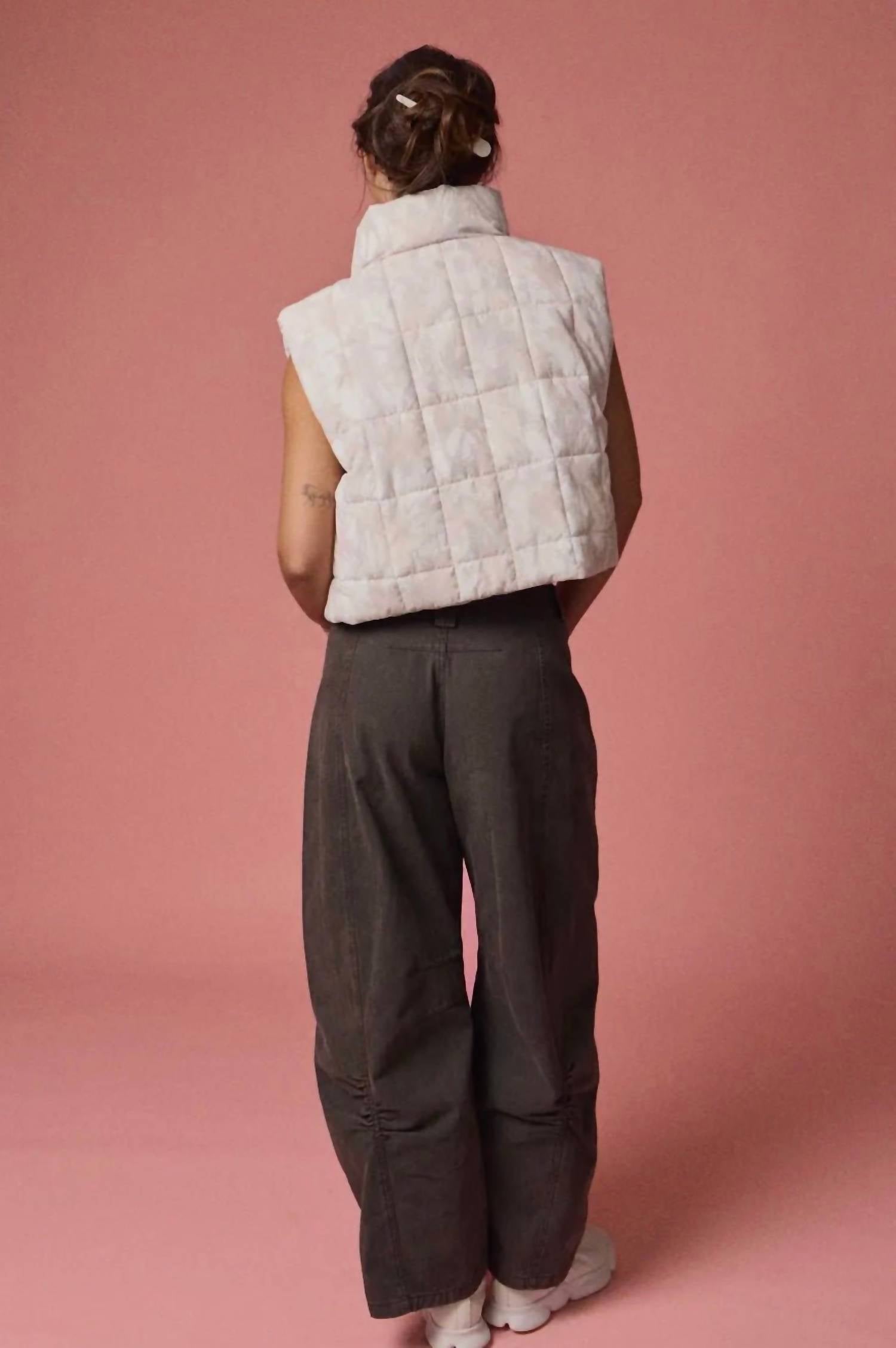 Papermoon - Camo Cropped Puffer Vest